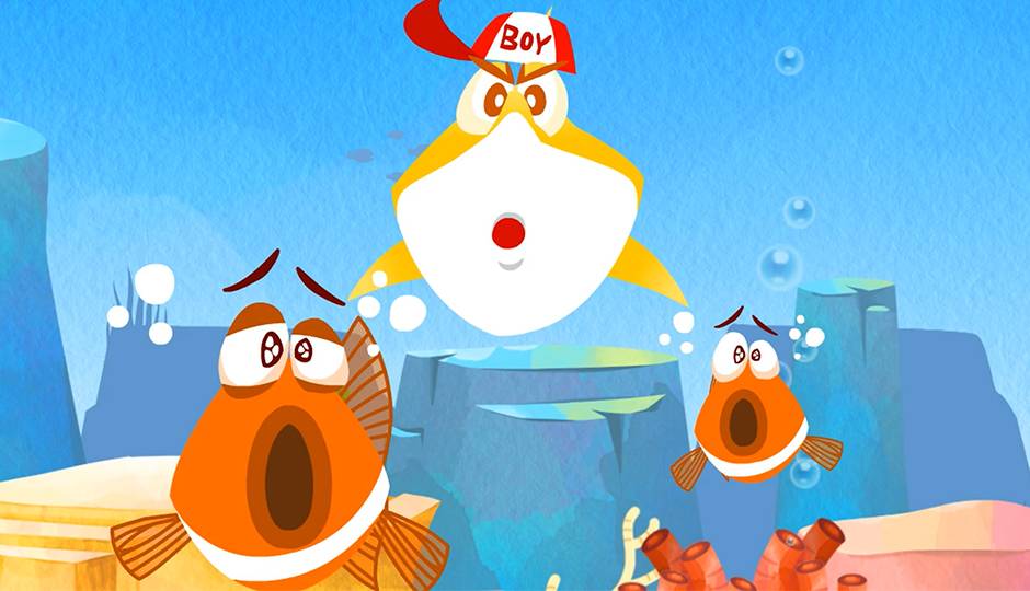 水彩画版的鲨鱼一家