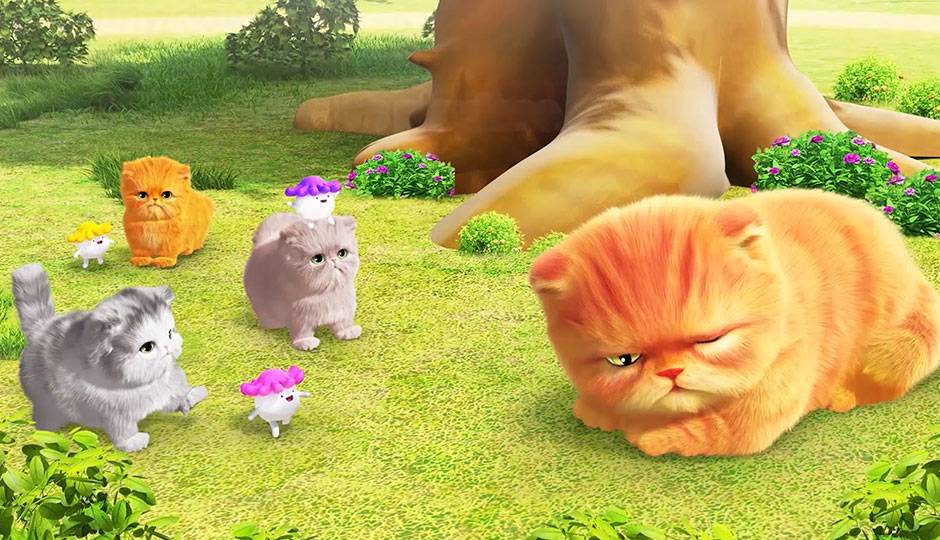 三只吵闹的小猫