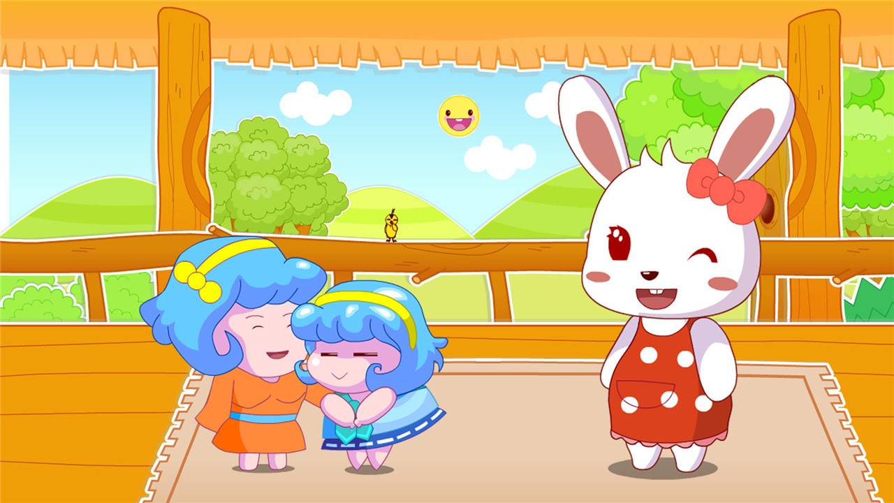 妹妹背着洋娃娃