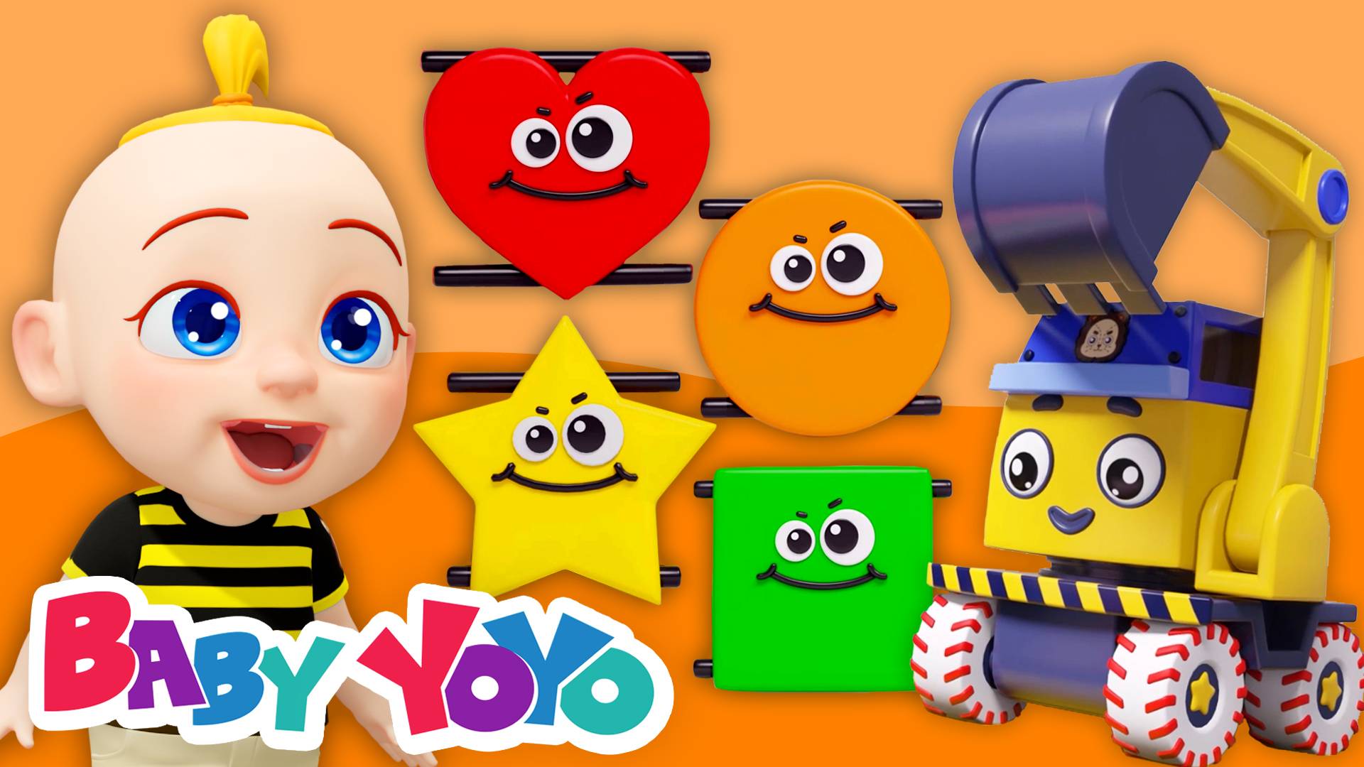 挖掘机紧急出动，帮佑佑运输积木 Learning shapes