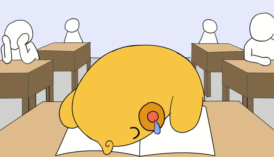 小蜜鸭上课打瞌睡错过饭点