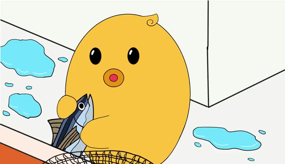 小蜜鸭和爸爸一起出海捕鱼