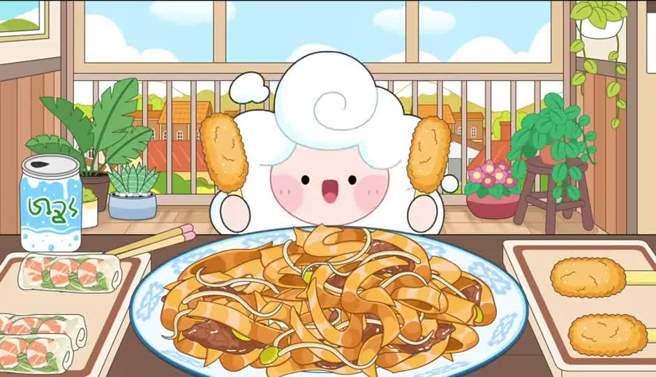 尝一尝越南美食炒河粉和甘蔗虾