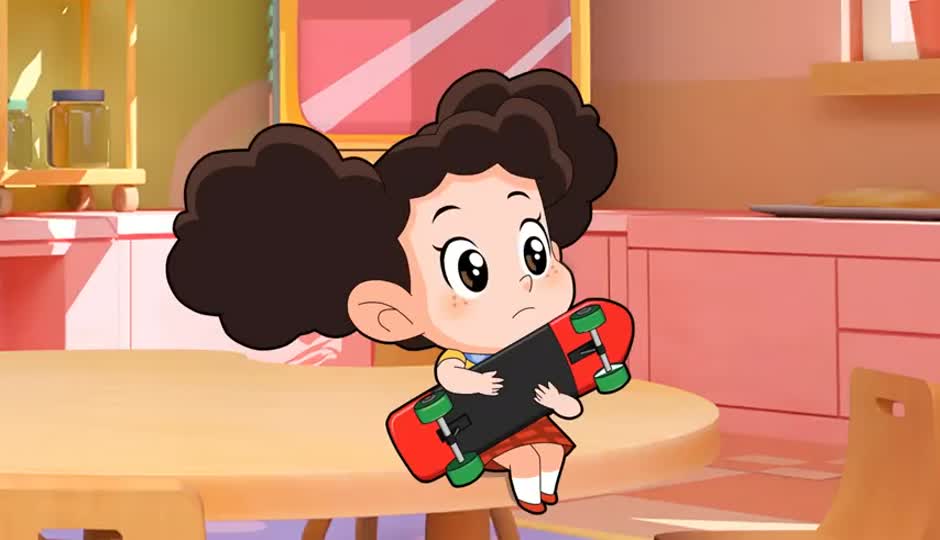 滑板少女