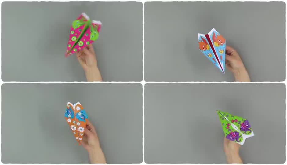 如何制作阳光小兔兔纸飞机