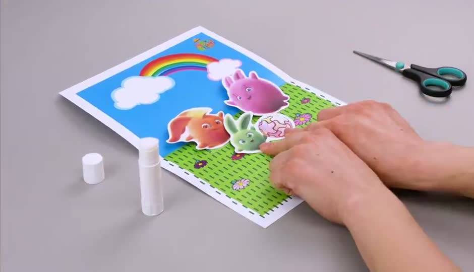 如何制作阳光小兔兔3D卡片